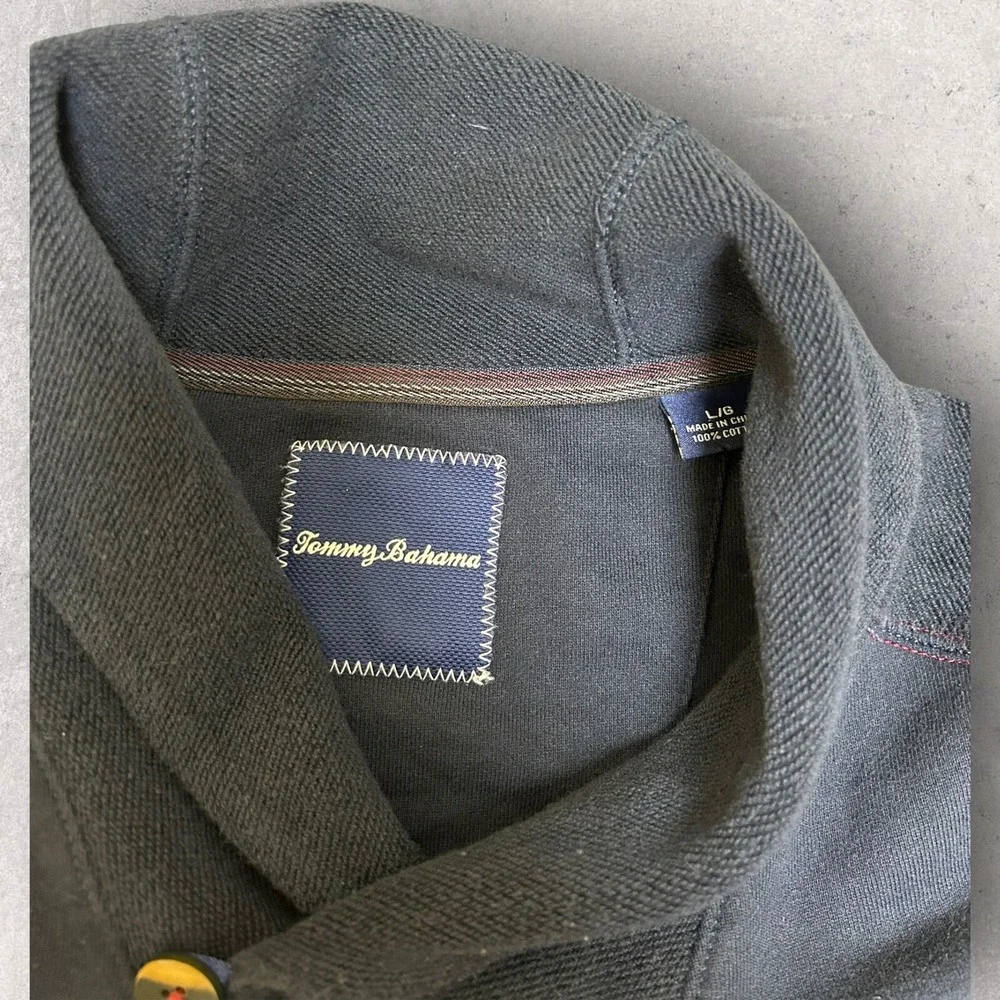 Tommy‎ Bahama Mens Relax Button Sweater Navy Blue Small Large